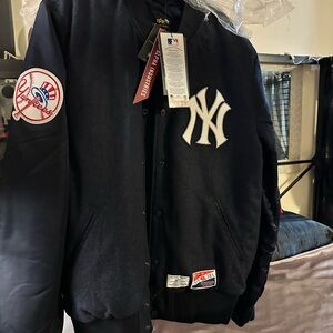 New Era Black Varsity Jacket with White NY Logo